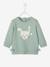 Fleece sweater in fleece met dierenmotief celadongroen+grijsroze+terrasiena - vertbaudet enfant 