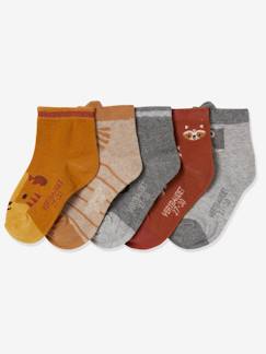 Jongens-Ondergoed-Sokken-Set van 5 paar Oeko-Tex®-sokken met dierenprint