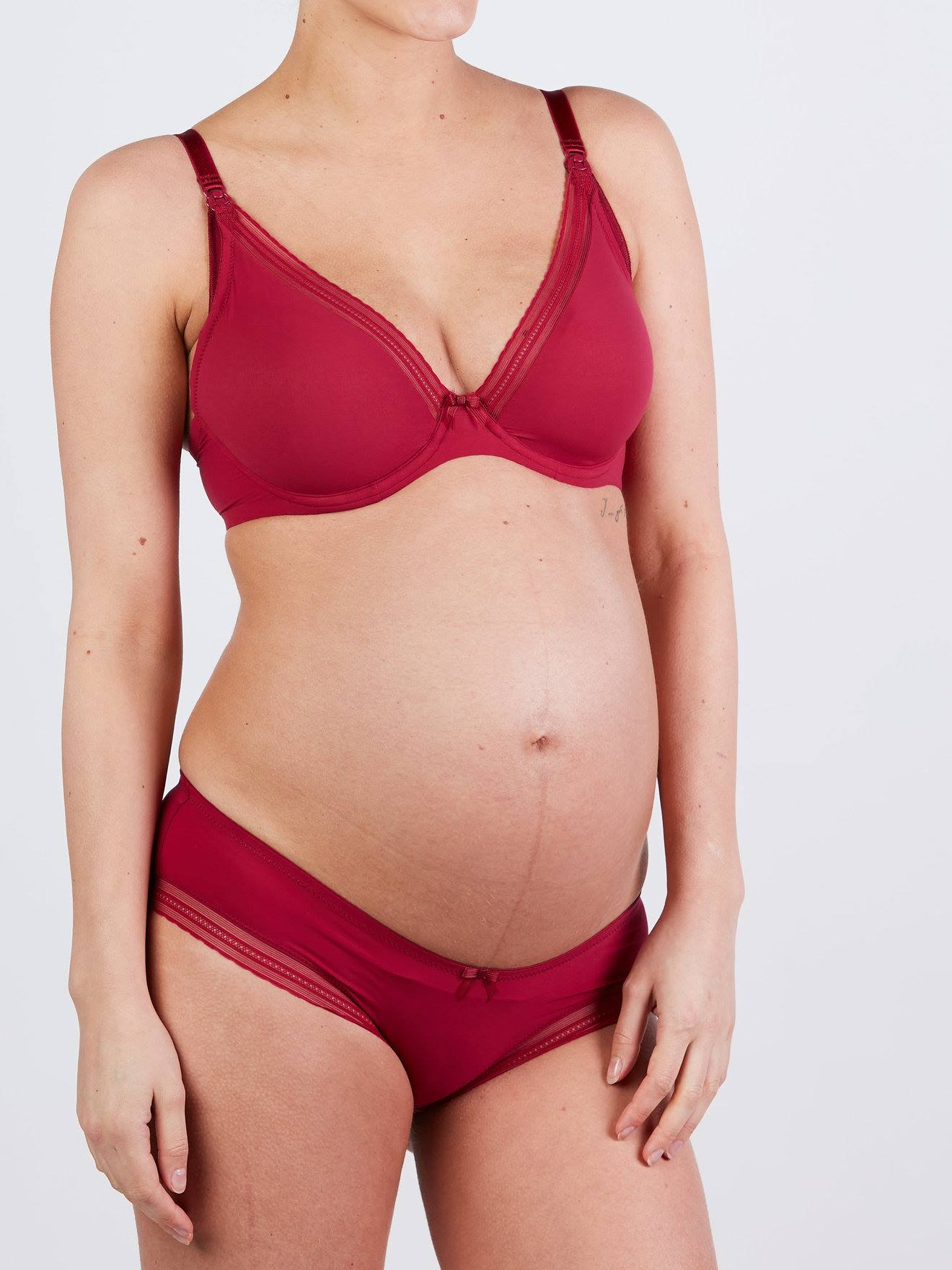 Soutien-gorge de grossesse et d'allaitement armatures - rouge Cache Coeur -  Fitancy