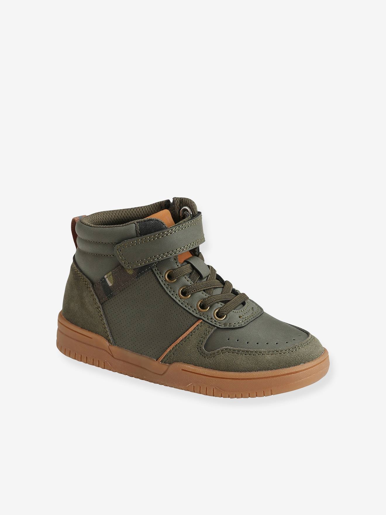 Hoge sneakers voor jongens - kaki, Schoenen