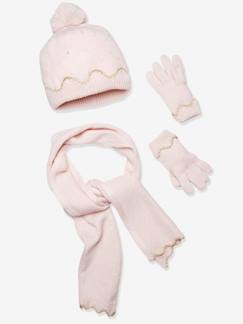 Fille-Accessoires-Ensemble fille bonnet + écharpe + gants