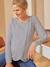 Crossover T-shirt voor zwangerschap en borstvoeding ivoor gestreept - vertbaudet enfant 