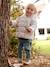 Asymmetrisch donsjack met voering baby grijsblauw+iriserend koper+poederroze - vertbaudet enfant 