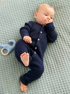 Baby-Salopette, jumpsuit-Geribde babypyjama met lange mouwen