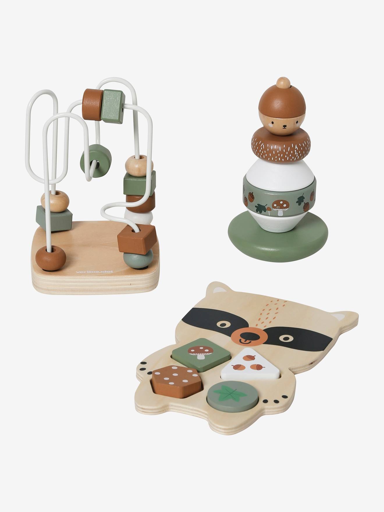 Vertbaudet Set Met 3 Spelletjes Green Forest Van Fsc®-hout Meerdere Kleuren