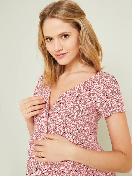 Robe fluide évolutive grossesse et d'allaitement noir+Terracotta - vertbaudet enfant 