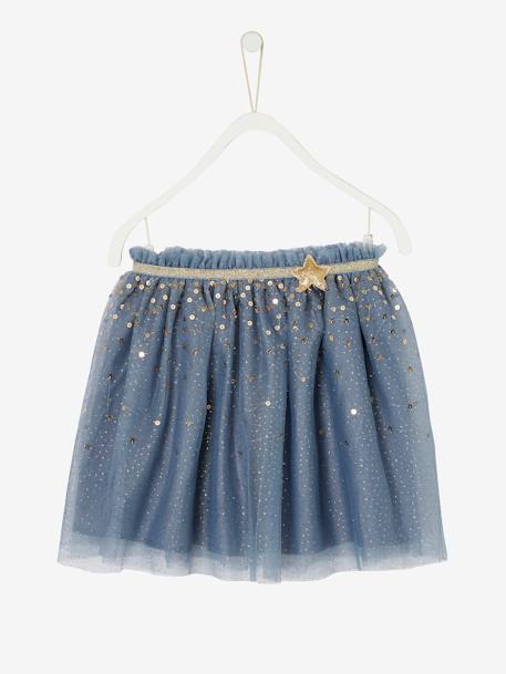 Fille-Jupon de fête en tulle parsemé de sequins et paillettes