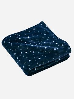 Linge de maison et décoration-Linge de lit enfant-Couverture en microfibre imprimée étoiles Oeko-Tex®