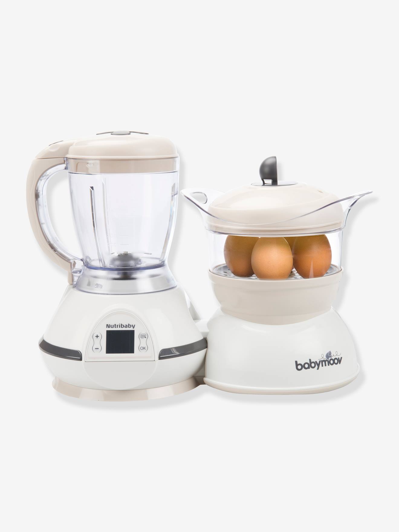 Nutribaby Classic Robot Cuiseur Mixeur Taupe Blanc Puericulture