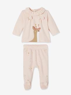 Baby-Fluwelen babypyjama in 2 delen voor Kerstmis