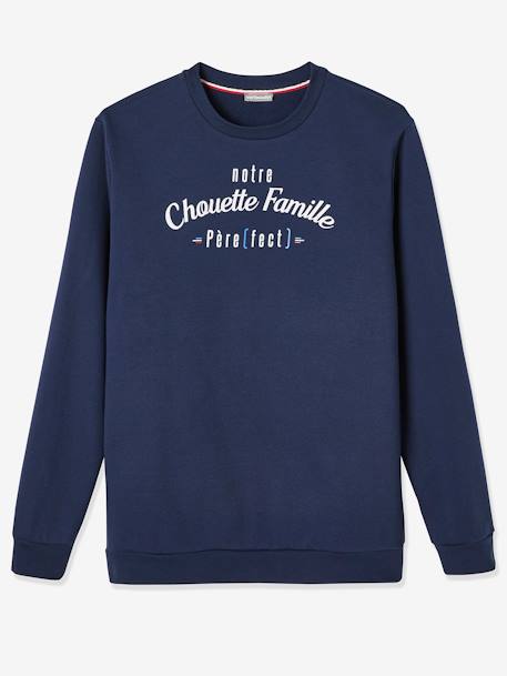 Sweat homme notre Chouette Famille collection capsule vertbaudet fabrication française MARINE GRISE - vertbaudet enfant 