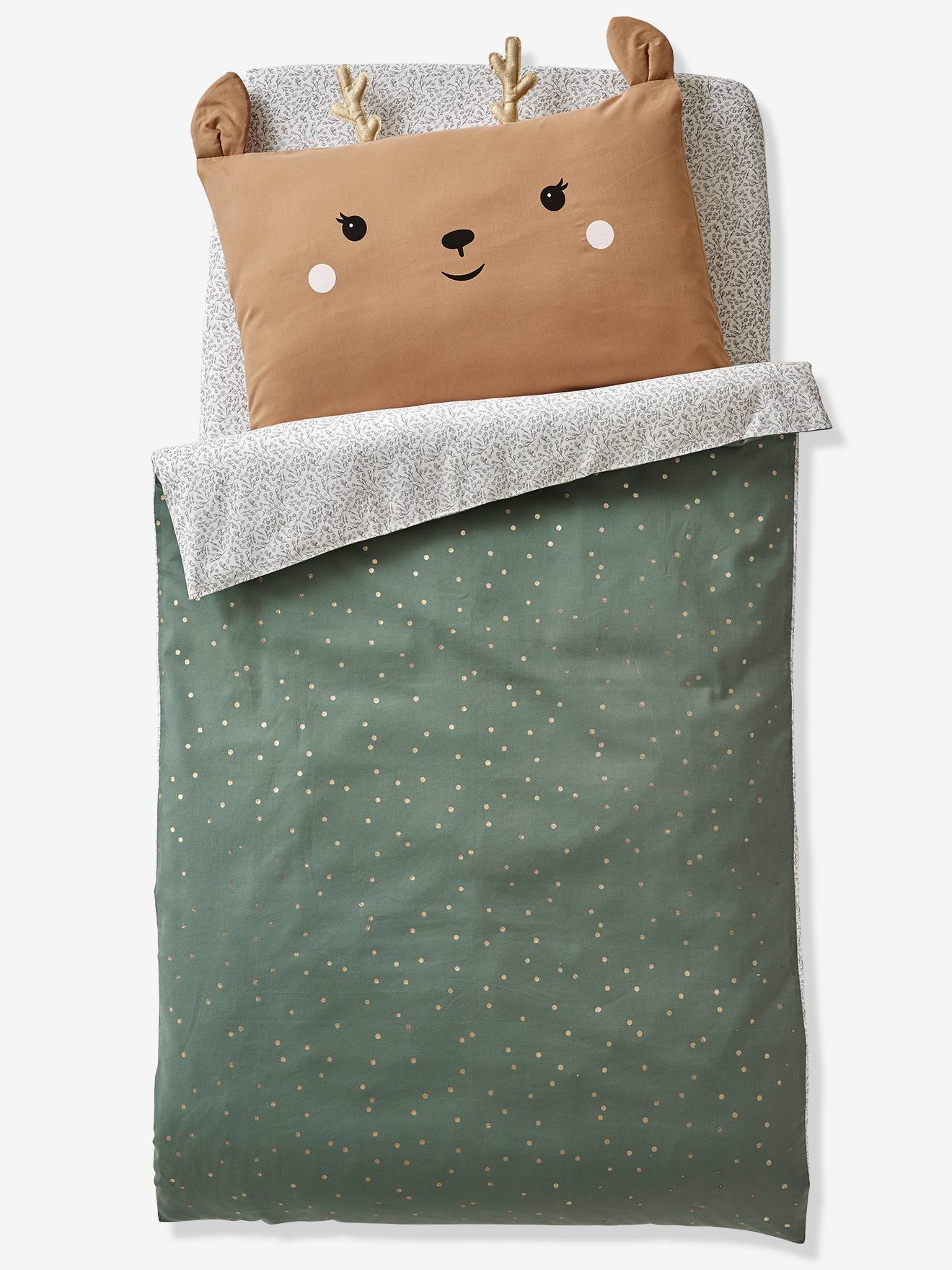 Vertbaudet Dekbedovertrek Green Forest Oeko-Tex® Voor Baby's Groen