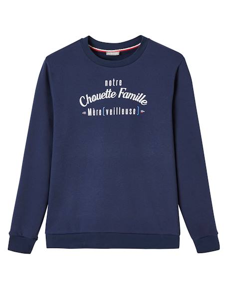 Sweat femme notre Chouette Famille collection capsule vertbaudet fabrication française MARINE GRISE - vertbaudet enfant 