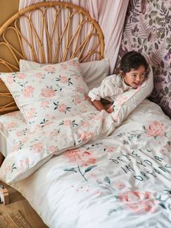 -Parure housse de couette enfant et taie d'oreiller EAU DE ROSE