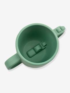 Gobelet d'apprentissage avec paille EZPZ Mini Cup en silicone - vert sauge,  Puériculture