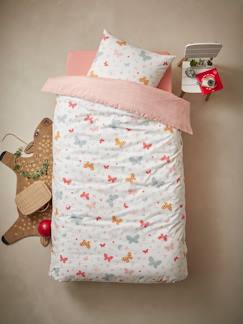 Linge de maison et décoration-Linge de lit enfant-Parure housse de couette + taie d'oreiller essentiels enfant PAPILLONS