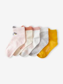 Fille-Lot de 5 paires de mi-chaussettes animaux Oeko-Tex®