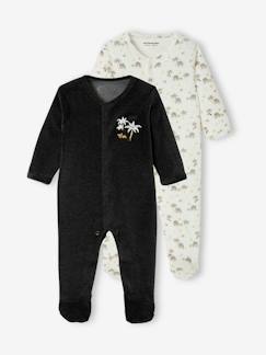 Lot De 2 Pyjamas En Voiture En Velours Bebe Garcon Ouverture Zippee Oeko Tex Lot Encre Bebe