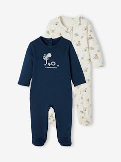 Baby-Pyjama,  overpyjama-Set van 2 fleece pyjama's