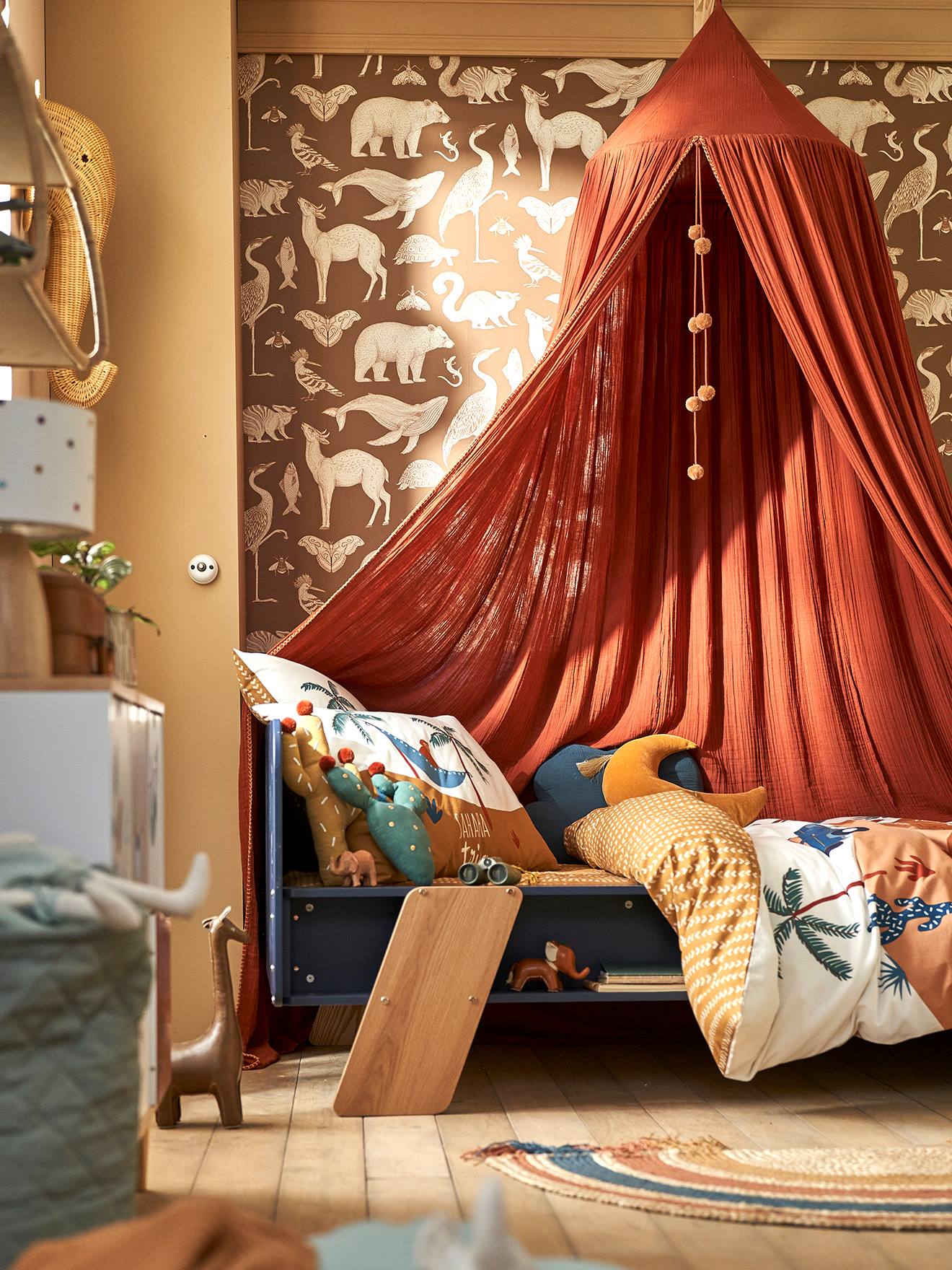 Vertbaudet Bedhemel Van Katoengaas Wild Sahara Terracotta