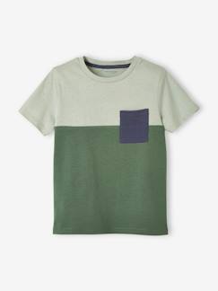 Jongens-T-shirt, poloshirt, souspull-T-shirt-Colorblock jongensshirt met korte mouwen