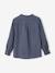 Chemise col Mao en coton/lin garçon manches retroussables BLANC+bleu ciel+Bleu moyen+vert - vertbaudet enfant 