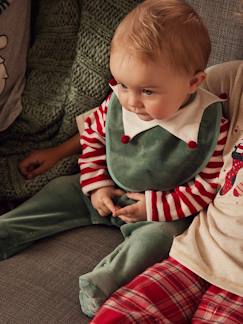 Baby-Pyjama,  overpyjama-Kerstcadeauset voor baby fluwelen pyjamapakje + slabbetje