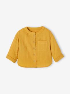 Baby-Overhemd, blouse-Overhemd met maokraag voor jongens van katoengaas: