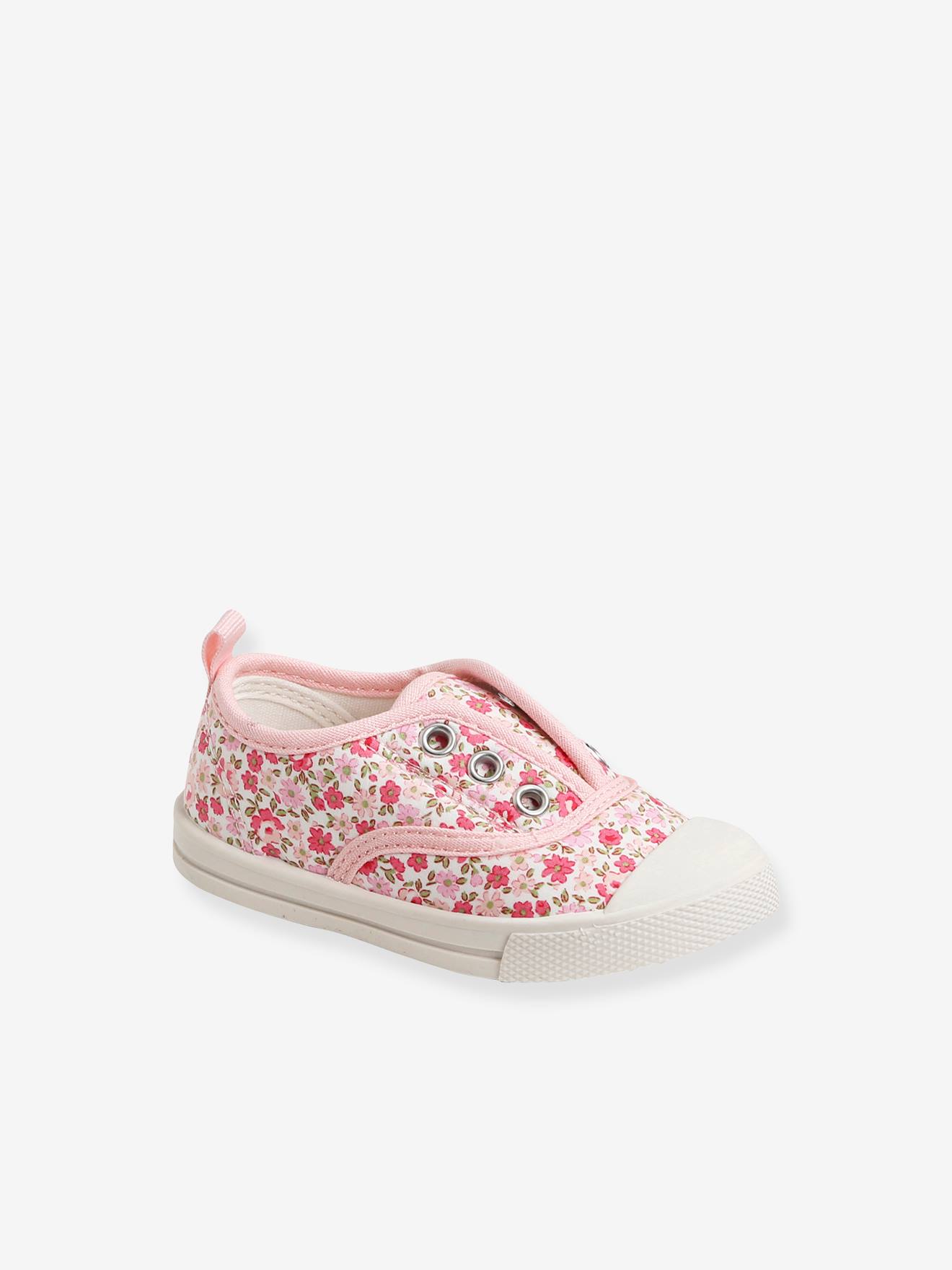 Stoffen sneakers babymeisje roze Schoenen