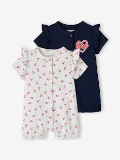 Bébé-Pyjama, surpyjama-Lot de 2 pyjamas combishort bébé fille