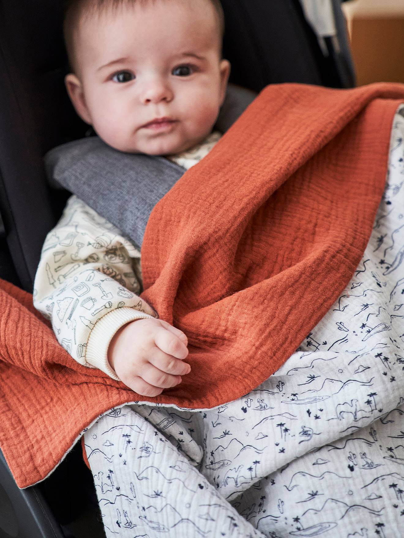 boksen Hubert Hudson markt Dubbelzijdige deken voor kinderwagen Hanoï - sahara, Verzorging