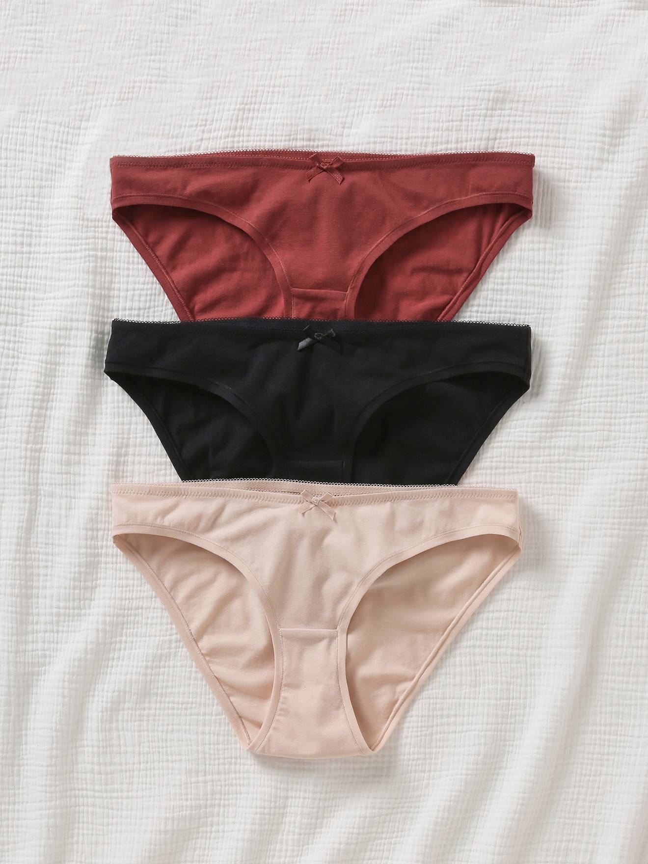 Vertbaudet Set Van 3 Katoenen Zwangerschapsslips Set Beige, Rood, Zwart