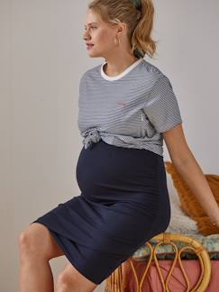 Zwangerschapskleding-Borstvoeding-Gestreept zwangerschaps- en borstvoedings t-shirt in katoen