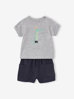 Baby-Short-Set babyshirt met print en baggy short