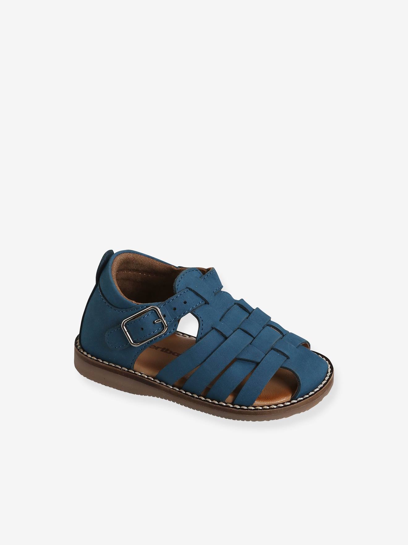 Opiaat Veraangenamen bod Leren sandalen baby met dichte voorkant - marokkaans blauw, Schoenen