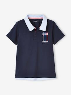 Garçon-T-shirt, polo, sous-pull-Polo garçon détails en chambray motif dos