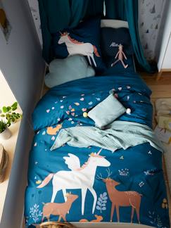Linge de maison et décoration-Linge de lit enfant-Parure housse de couette + taie d'oreiller enfant FORET ENCHANTEE