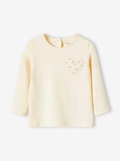 Baby-Baby meisjesshirt met zakje met hart en aardbei