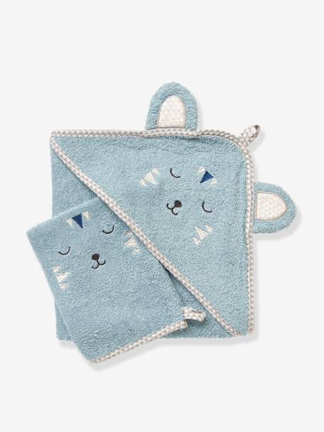 Cape De Bain Bebe A Capuche Brodee Animaux Oeko Tex Bleu Gris Linge De Maison Et Decoration Cape De Bain Bebe A Capuche Brodee Animaux Oeko Tex Bleu Gris Linge De Maison Et Decoration