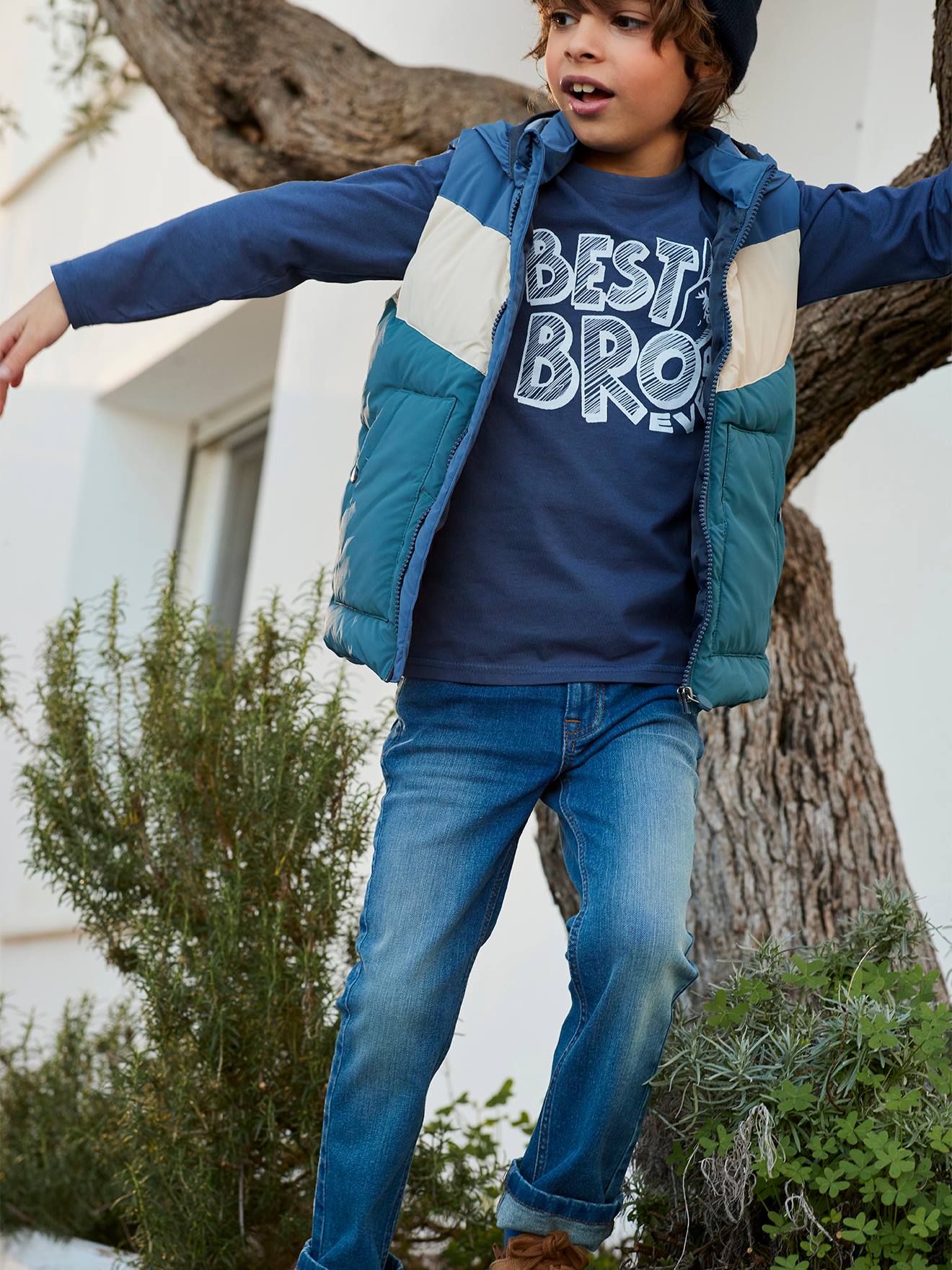 Vertbaudet Rechte Jeans Voor Jongens MorphologiK "waterless" Met Heupomtrek Small Stone