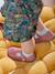 Leren meisjes sandalen kleutercollectie ecru+goud+roze - vertbaudet enfant 