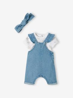 Baby-Salopette, jumpsuit-3-delige geboorteset: tuinbroek, body en hoed
