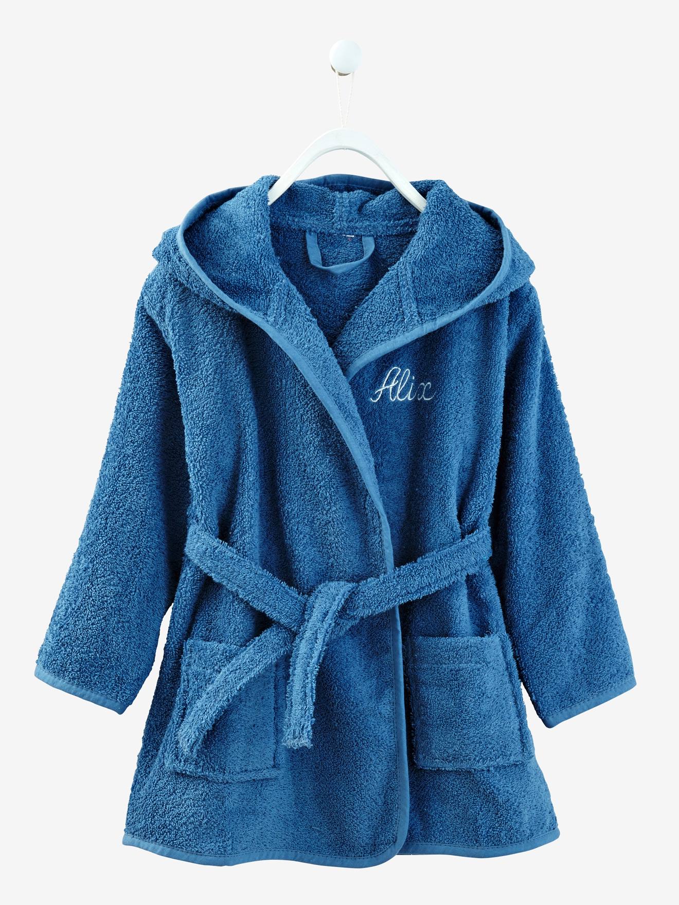 Vertbaudet Kinderbadjas Met Capuchon Blauw Denim