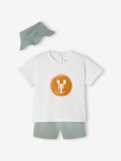 Baby-Short-Babyset met shirt, kort broekje en hoedje
