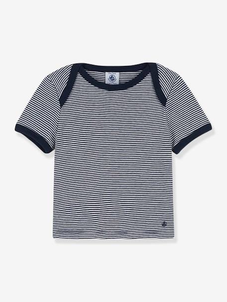 Bébé-T-shirt rayé milleraies bébé manches courtes PETIT BATEAU en coton bio