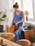 Robe fines bretelles gaze de coton grossesse et allaitement blanc+Bleu - vertbaudet enfant 