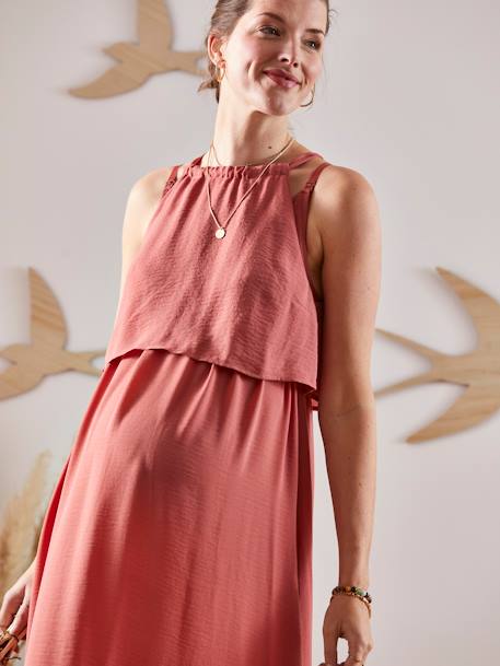 Robe longue sans manches grossesse et allaitement Marron - vertbaudet enfant 