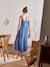 Robe fines bretelles gaze de coton grossesse et allaitement blanc+Bleu - vertbaudet enfant 