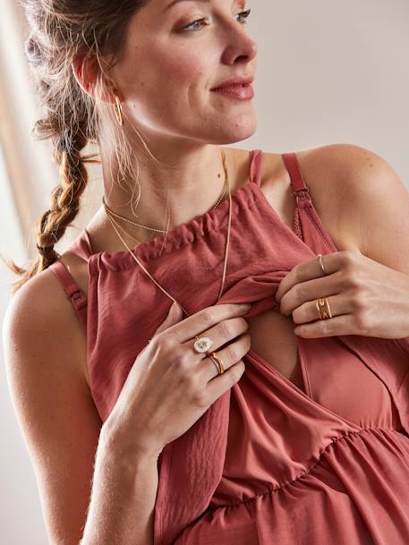 Robe longue sans manches grossesse et allaitement Marron - vertbaudet enfant 