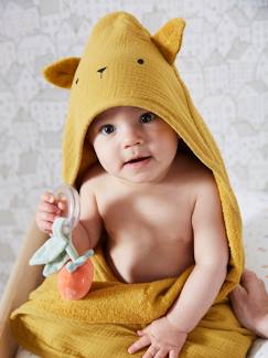 Peignoir de bain bébé en coton bio* personnalisable HAPPY SKY beige imprimé